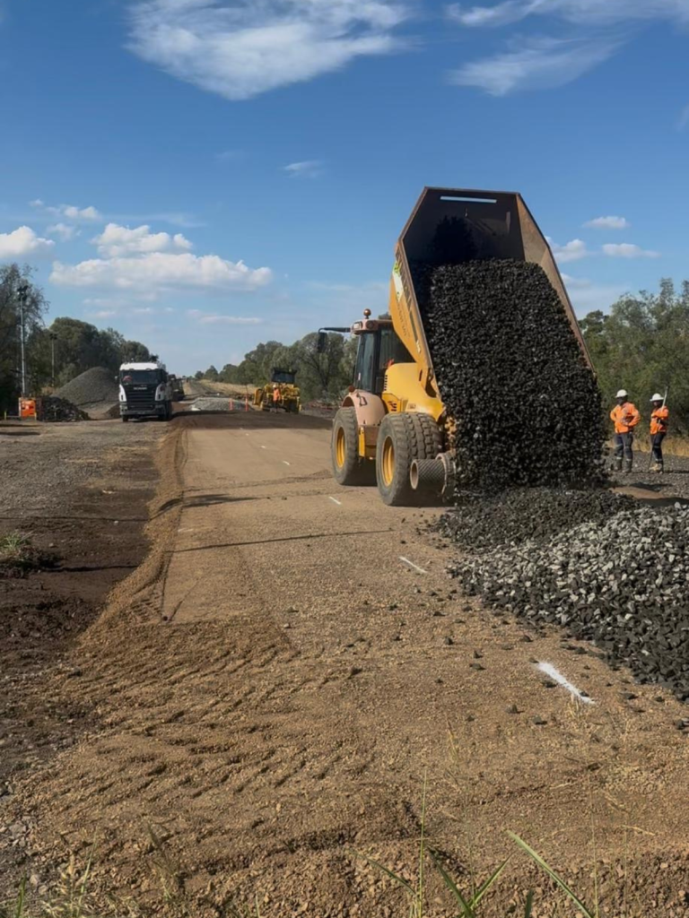 Matrix Unlimited personnel undertaking formation rehabilitation and track renewal works in Darra, NSW