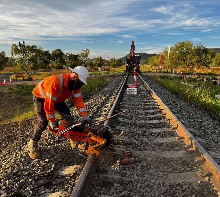 Matrix Unlimited rail and civil construction team working on an Australian rail infrastructure project