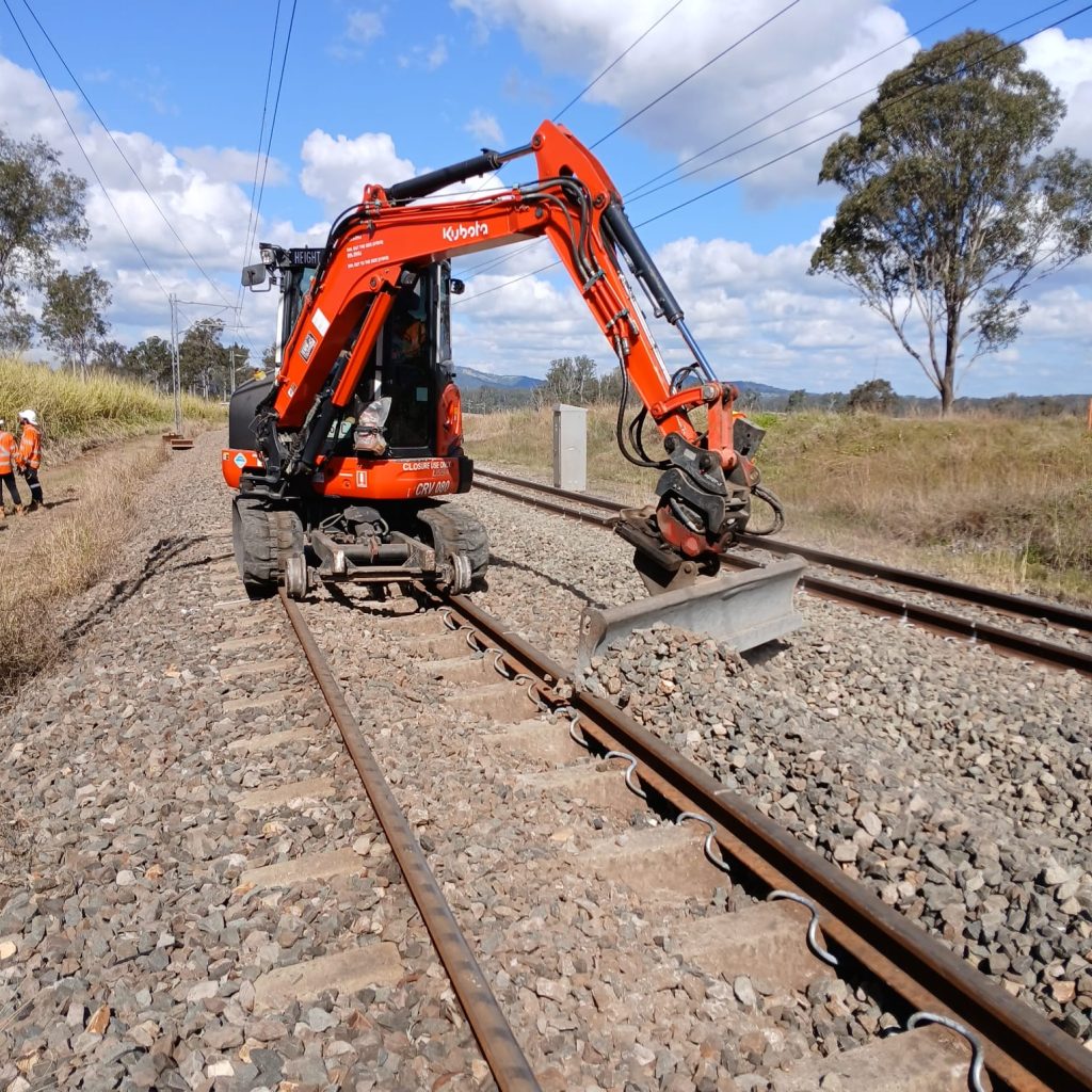 Skilled rail machinery operator providing labour hire services for infrastructure projects in Australia