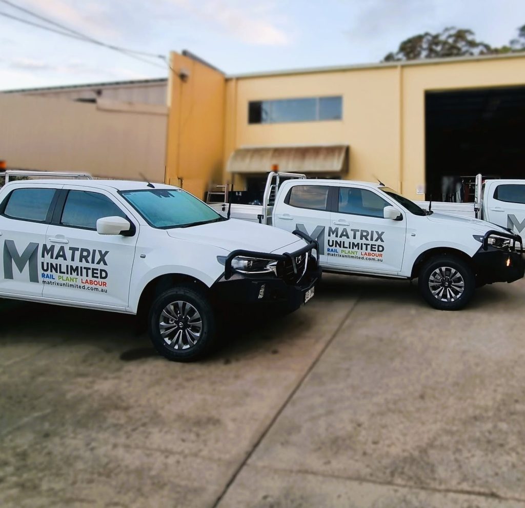 Matrix Unlimited vehicle fleet supporting rail and civil infrastructure projects across Australia
