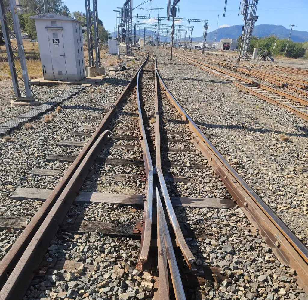 Completed rail welding joint finished to the required rail profile
